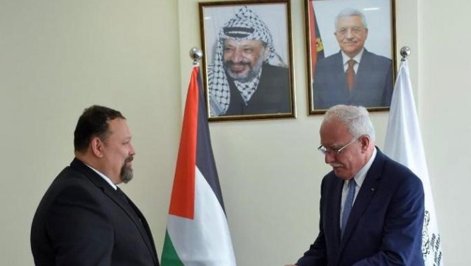 Latvijas īpašais pārstāvis Palestīnā iesniedz ārlietu ministra nozīmējuma vēstuli Palestīnas ārlietu ministram