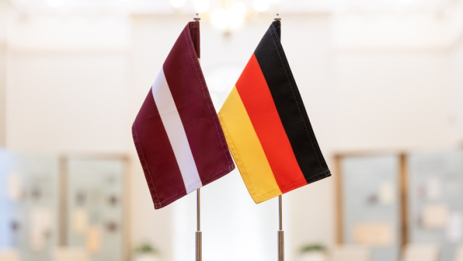 Flags of Latvia and Germany