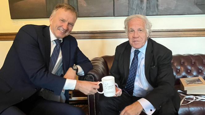 A.Pildegovičs Vašingtonā tiekas ar Amerikas Valstu organizācijas ģenerālsekretāru Luisu Almagro (Luis Almagro).2024.gada 10.-11.oktobris