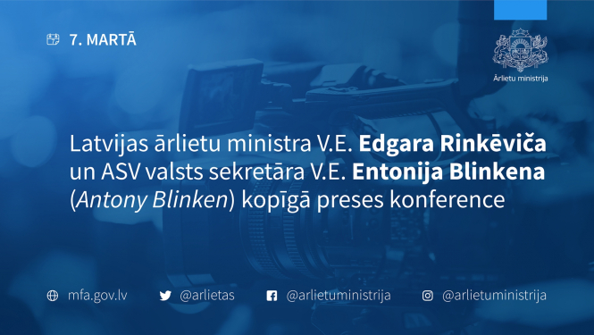 E. RInkēviča un E. Blinkena kopīgā preses konference
