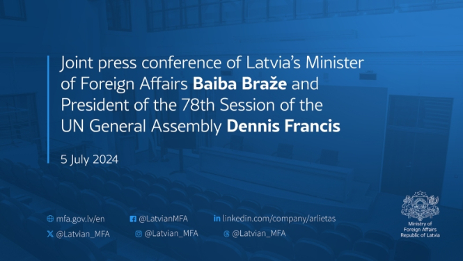 Press conference Baiba Braže un Dennis Francis