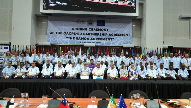 Samoa nolīguma parakstīšanas ceremonijas dalībnieki