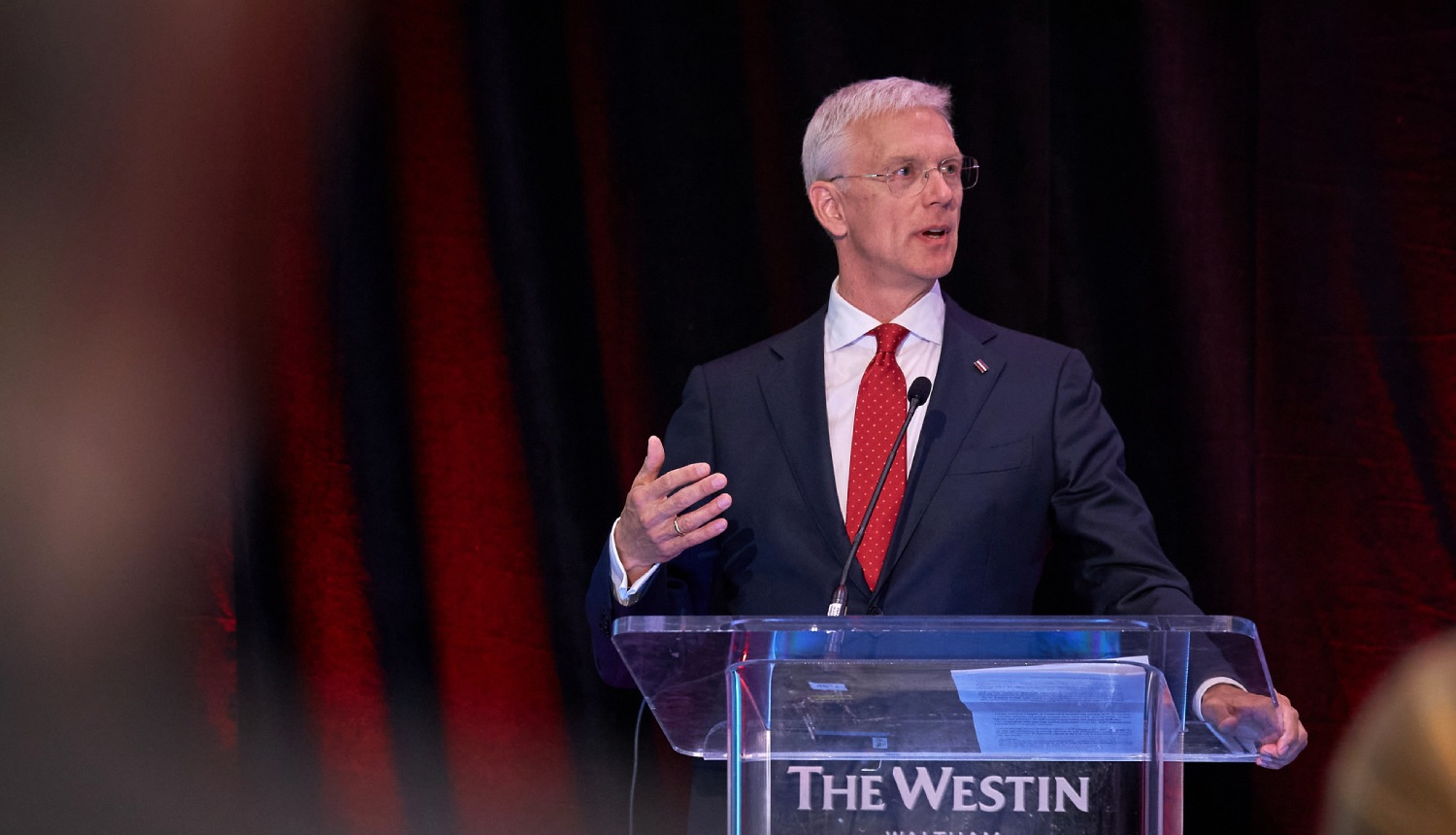 Ārlietu ministrs Krišjānis Kariņš piedalās Latvijas biznesa konferencē "Spotlight Latvia" Bostonā ASV.