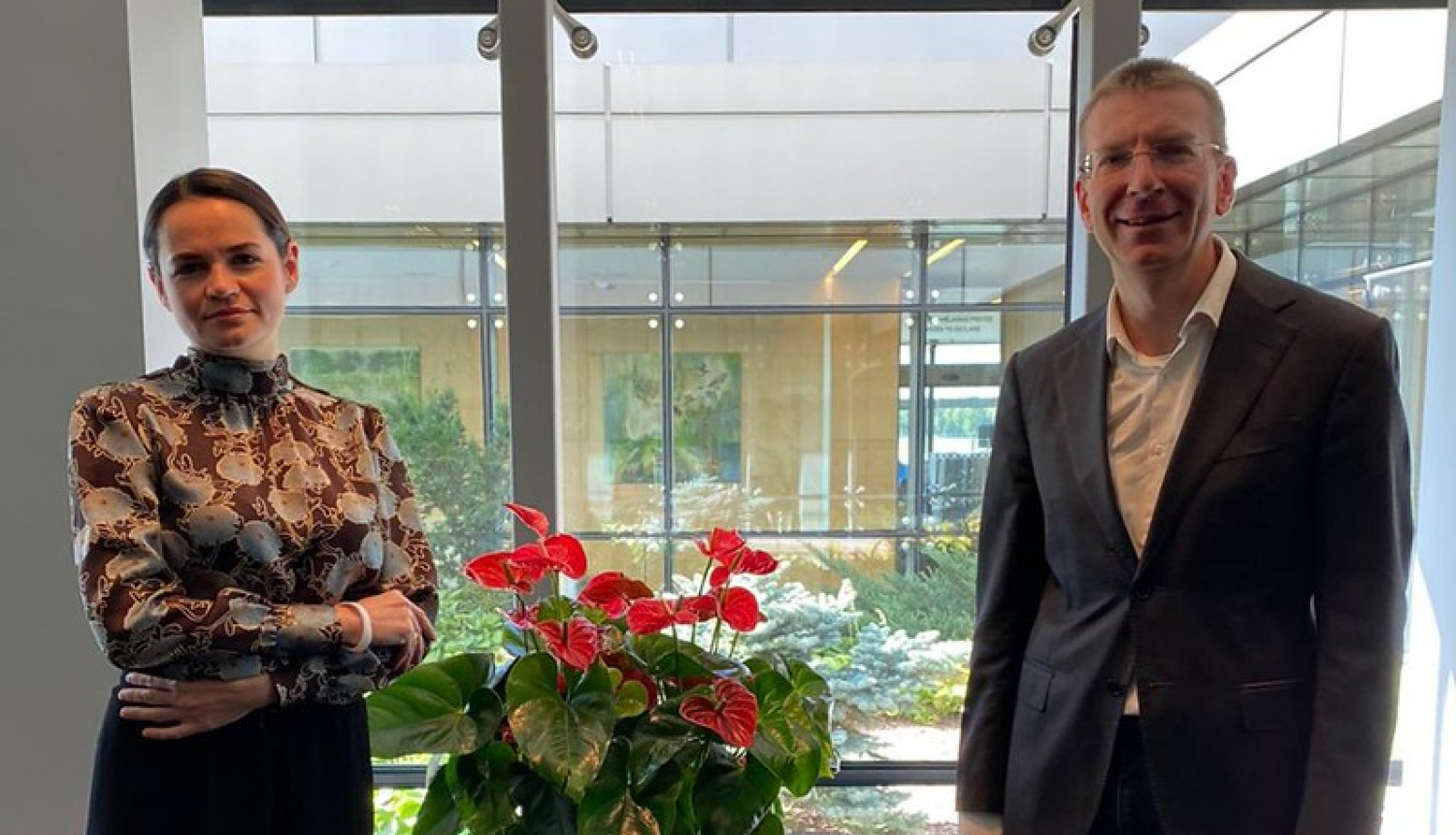 Edgars Rinkēvičs and Sviatlana Tsikhanouskaya discuss developments in Belarus
