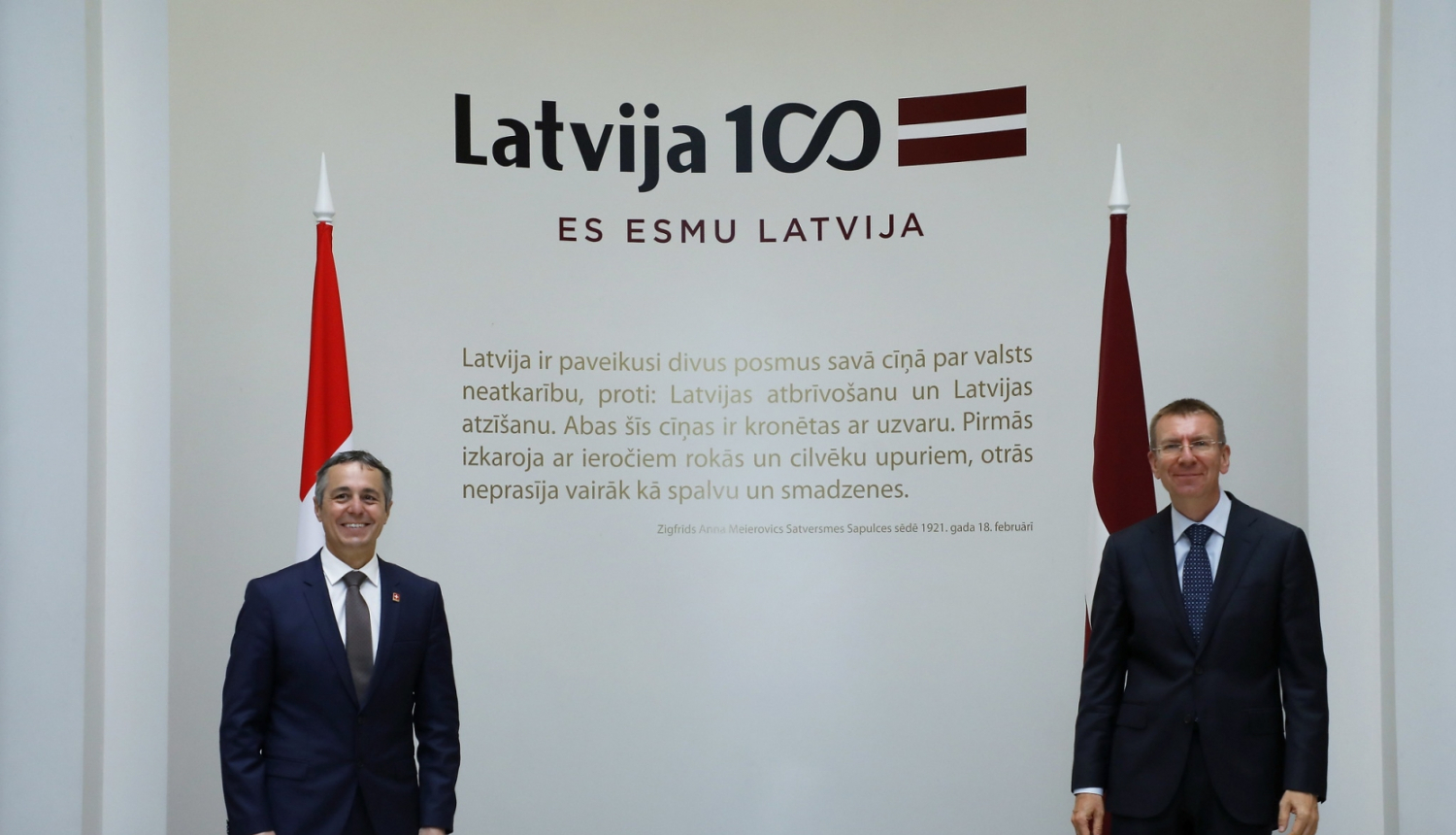 Latvijas un Šveices ārlietu ministri atzinīgi novērtē aktīvo divpusējo dialogu un apspriež jaunas sadarbības jomas