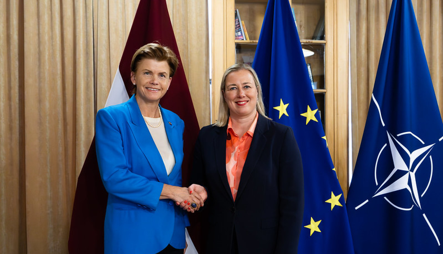 Baiba Braže un Jutta Urpilainen