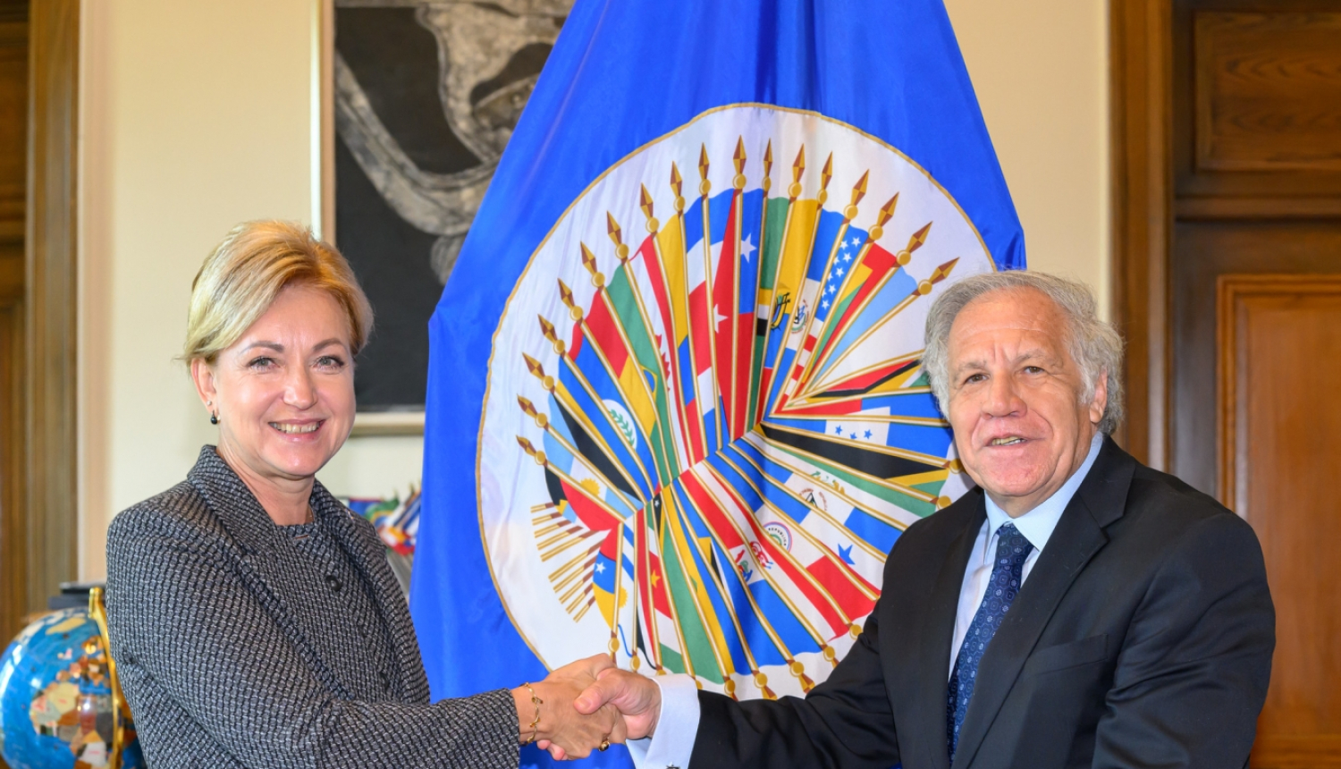 The Ambassador of Latvia, Elita Kuzma, presented her letter of credence to the Secretary General of the Organization of American States, Luis Almagro