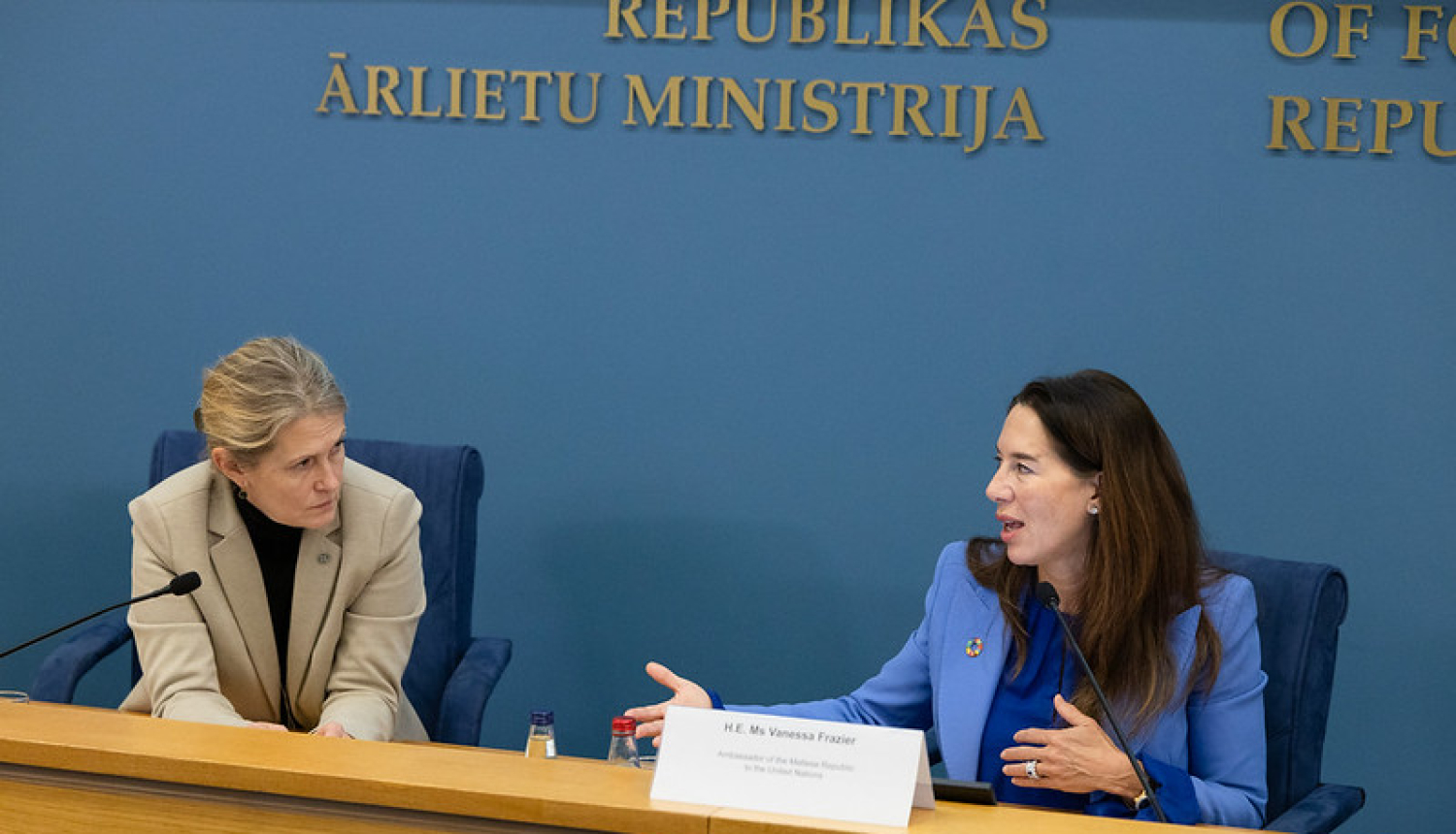 Maltas vēstniece ANO Vanesa Freizere Vēstnieku sanāksmē, 2025. gada 30.janvāris