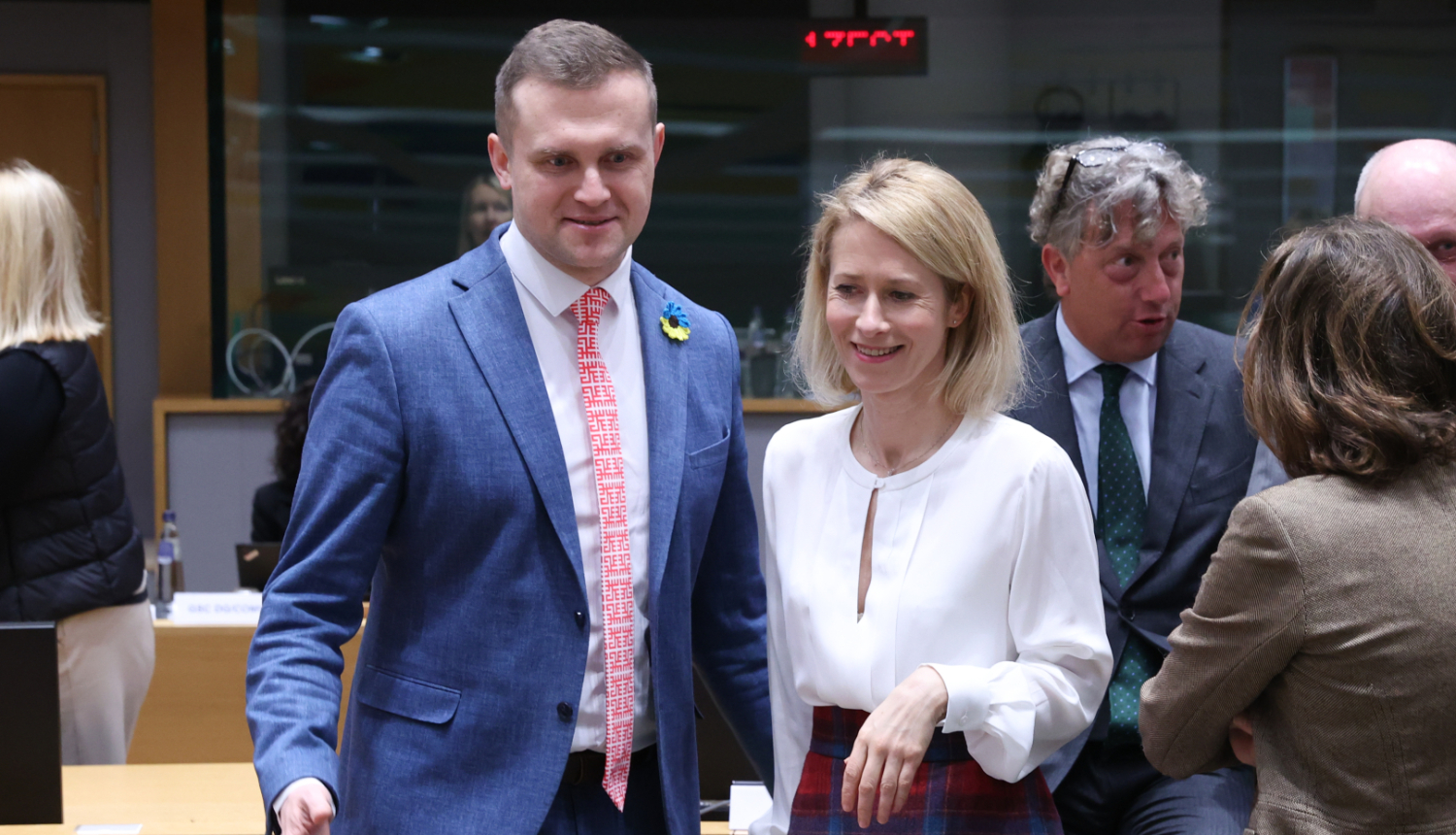 Ārlietu ministrijas parlamentārais sekretārs A. Uršuļskis ar Eiropas Savienības augsto pārstāvi ārlietās K. Kallasu