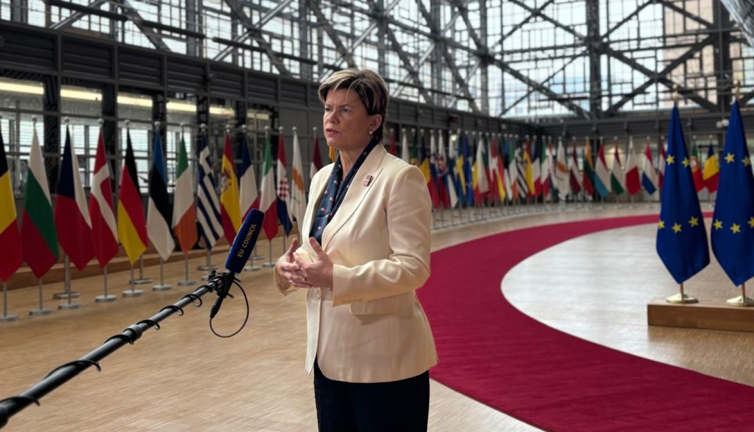 Baiba Braže uzrunā medijus pirms ES Ārlietu padomes sanāksmes