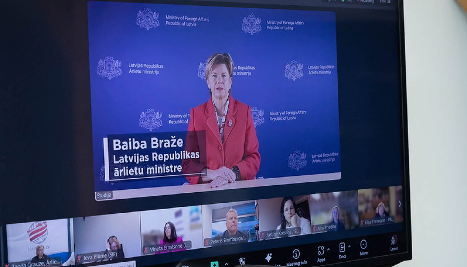 Baiba Braže uzrunā Diasporas konsultatīvās padomes gada noslēdzošās sēdes dalībniekus