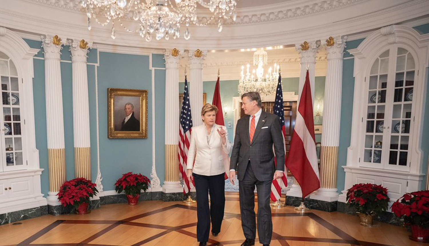 Ārlietu ministre Baiba Braže un ASV valsts sekretāra vietnieks Kristofers Landau
