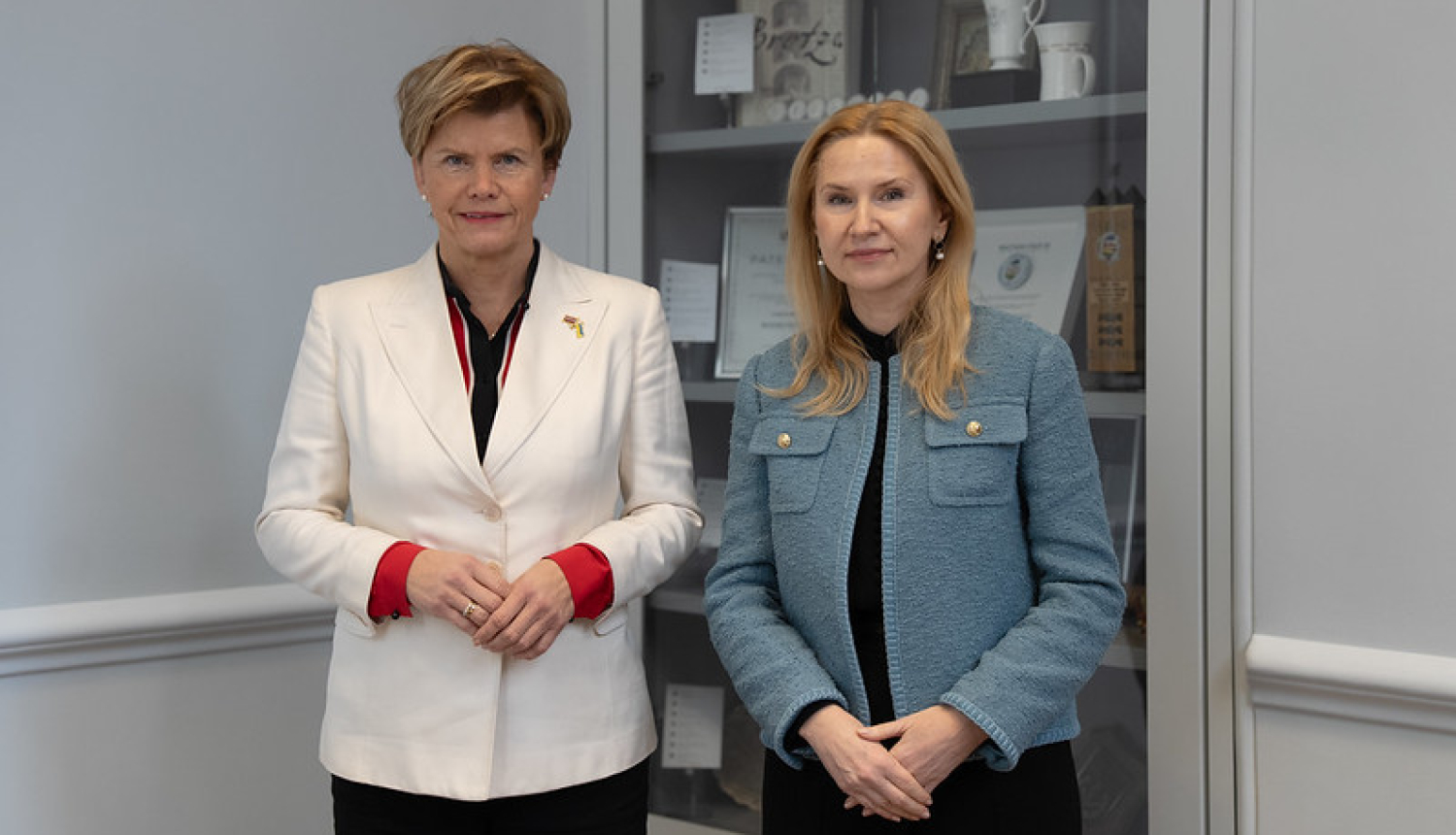 Ārlietu ministre Baiba Braže un Ukrainas parlamenta (Augstākās Radas) priekšsēdētāja vietniece Olena Kondratjuka