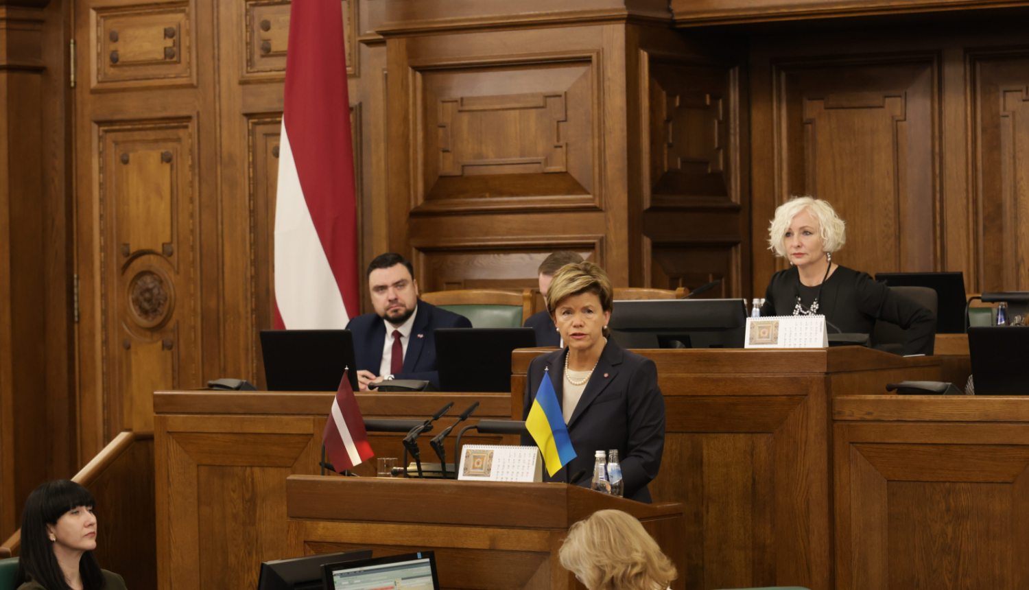 Baiba Braže uzrunā Saeimu 2025. gada ārpolitikas debatēs