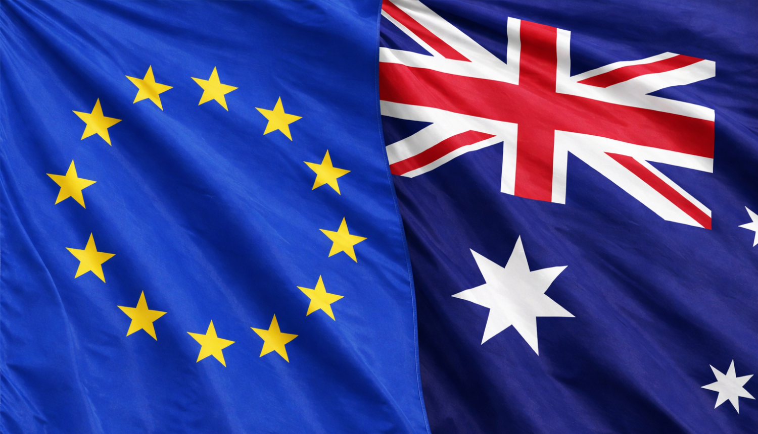 Eiropas Savienības un Austrālijas karogi