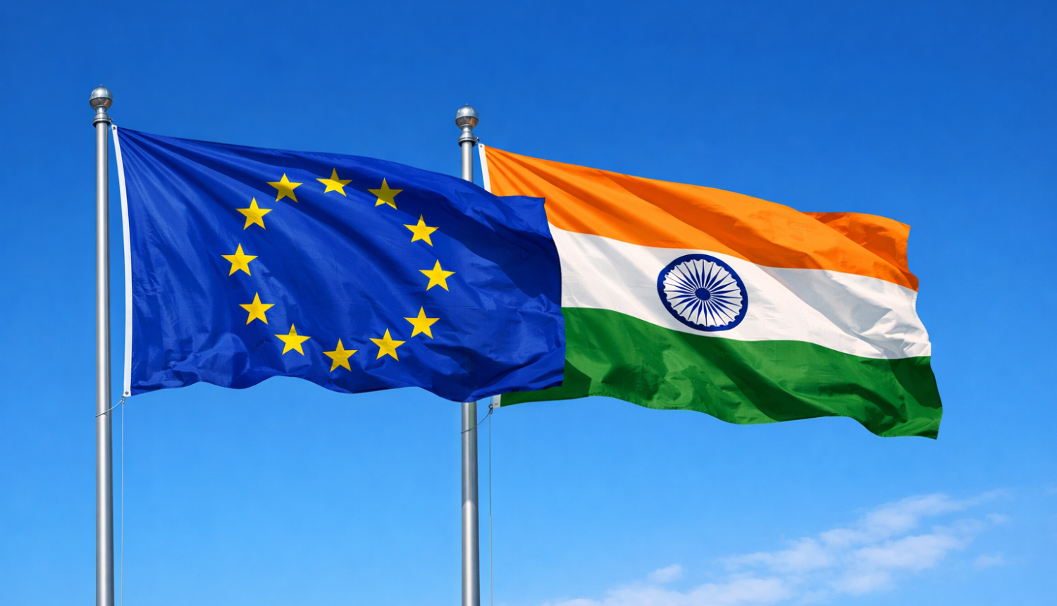 Eiropas Savienības un Indijas karogi