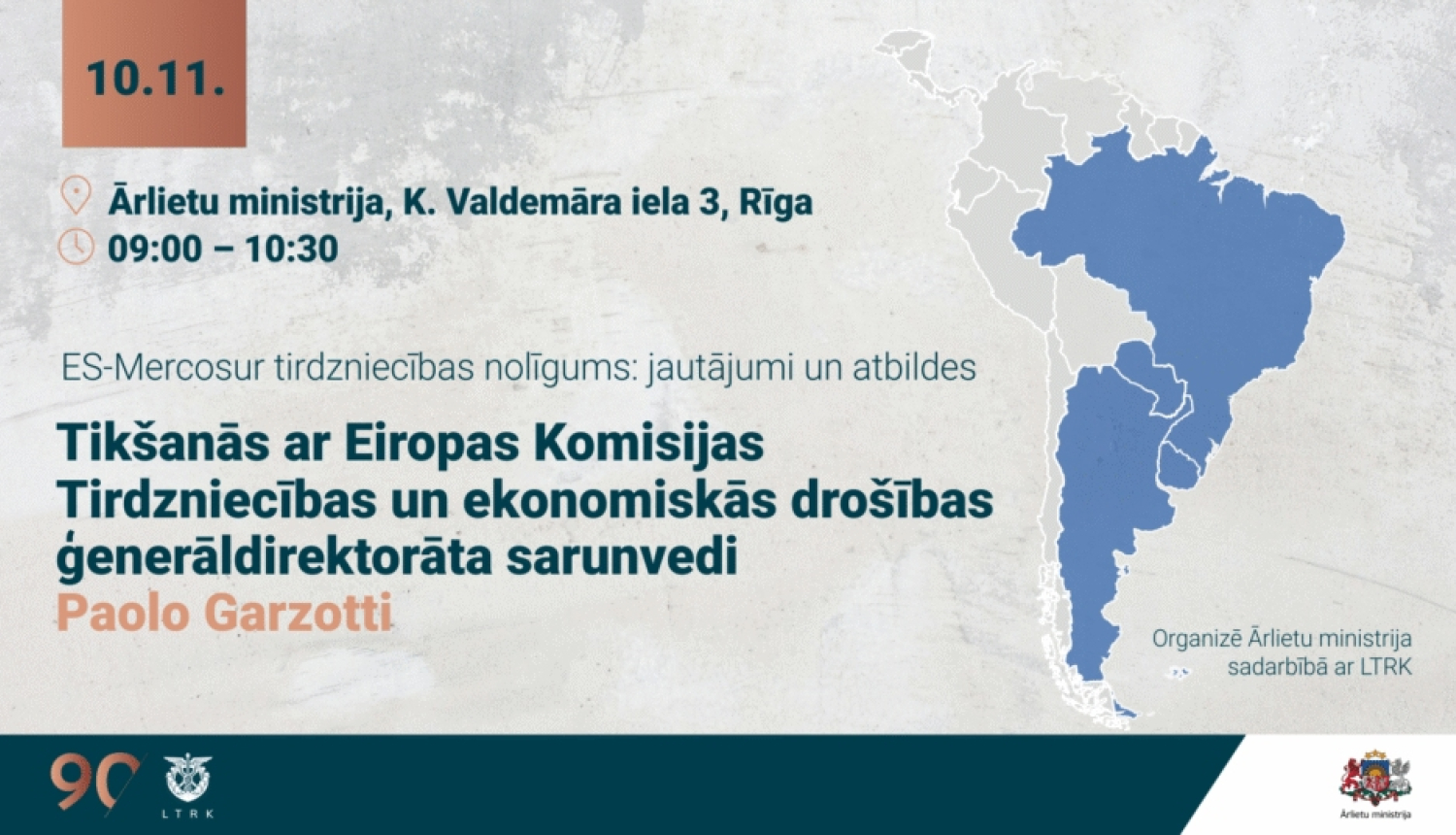 ES–Mercosur tirdzniecības nolīgums jautājumi un atbildes pasākuma plakāts