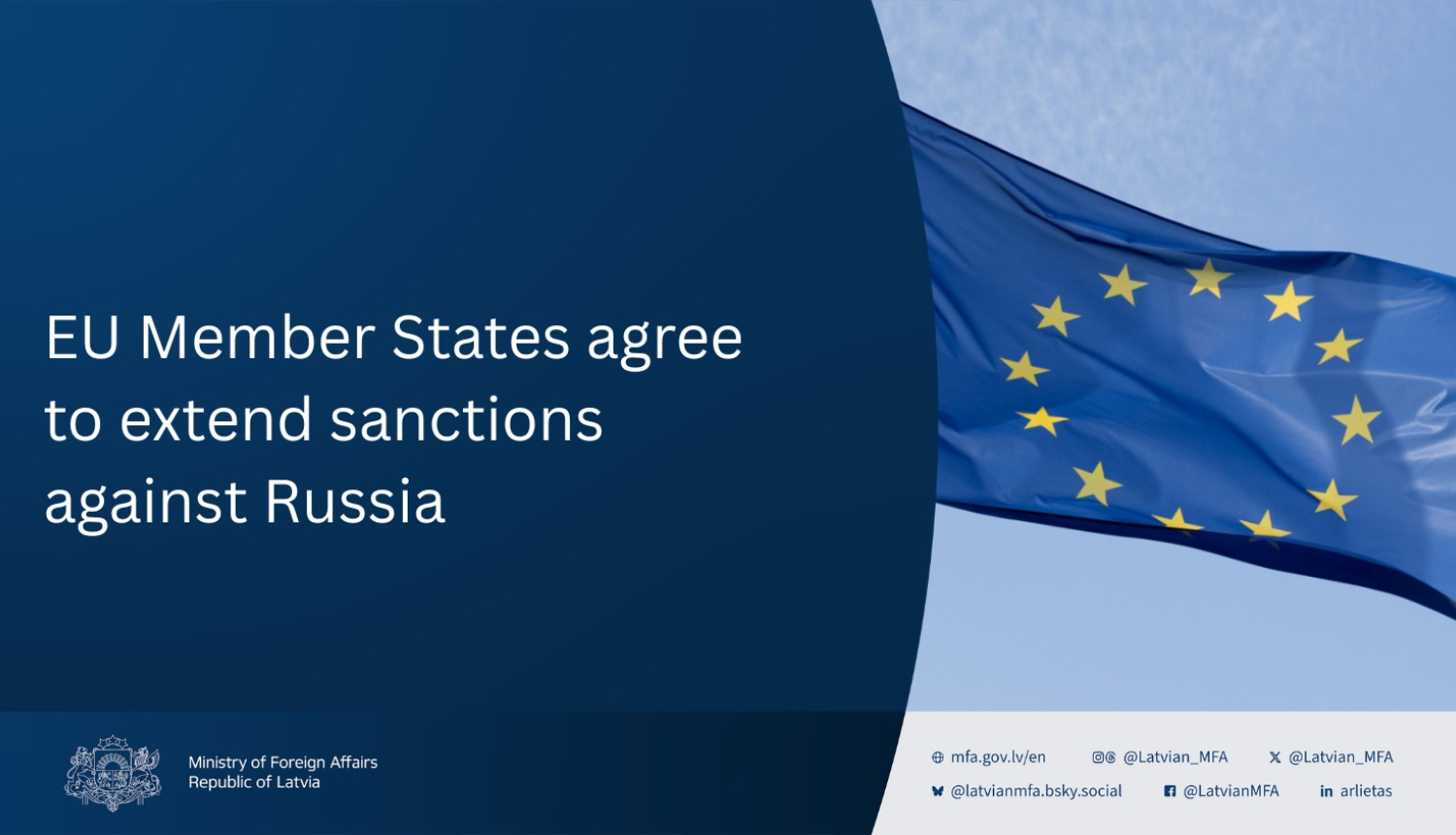 EU Member States agree to extend sanctions against Russia and flag of the EU