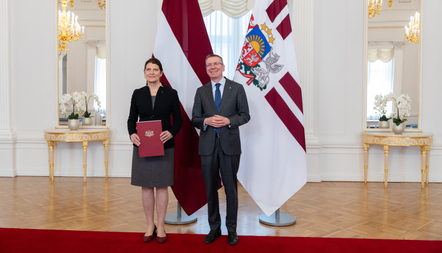 Vēstniece Ilze Rūse un Valsts prezidents Edgars Rinkēvičs