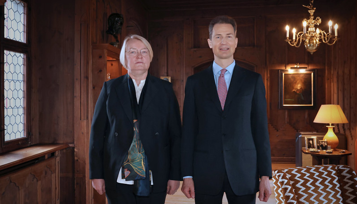 Vēstniece Ingrīda Levrence un Lihtenšteinas Firstistes kroņprincis Āloiss