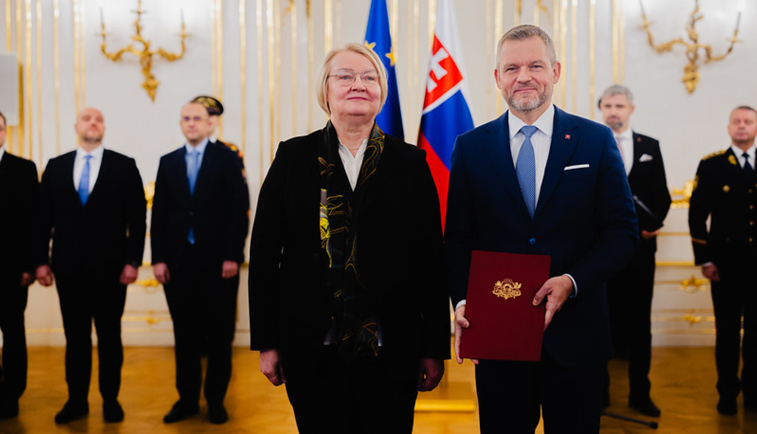 Vēstniece Ingrīda Levrence un Slovākijas Republikas prezidents Peters Pellegrīni