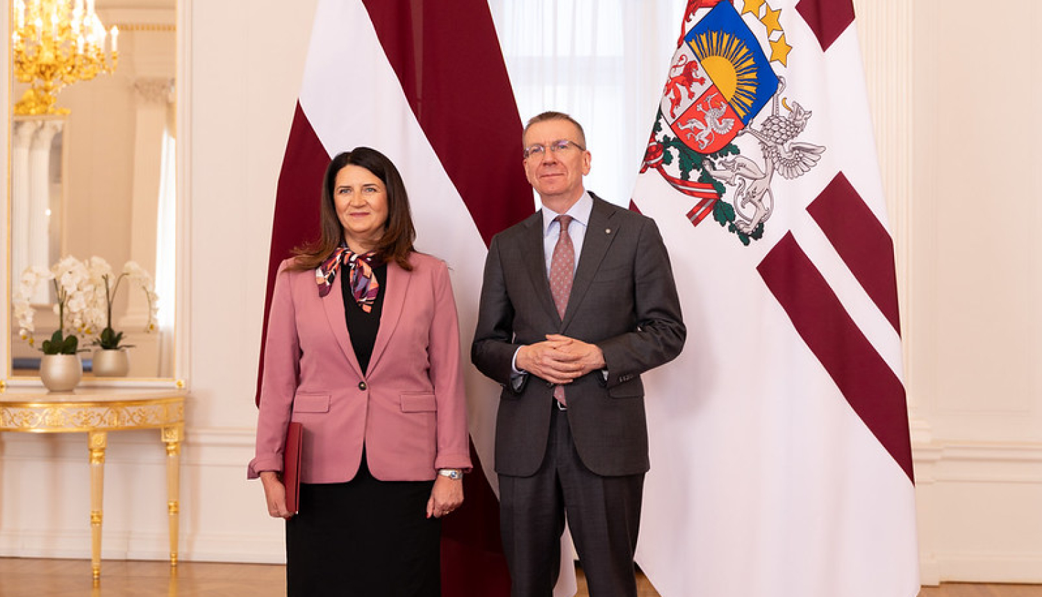 Vēstniece Ivita Burmistre un Valsts prezidents Edgars Rinkēvičs