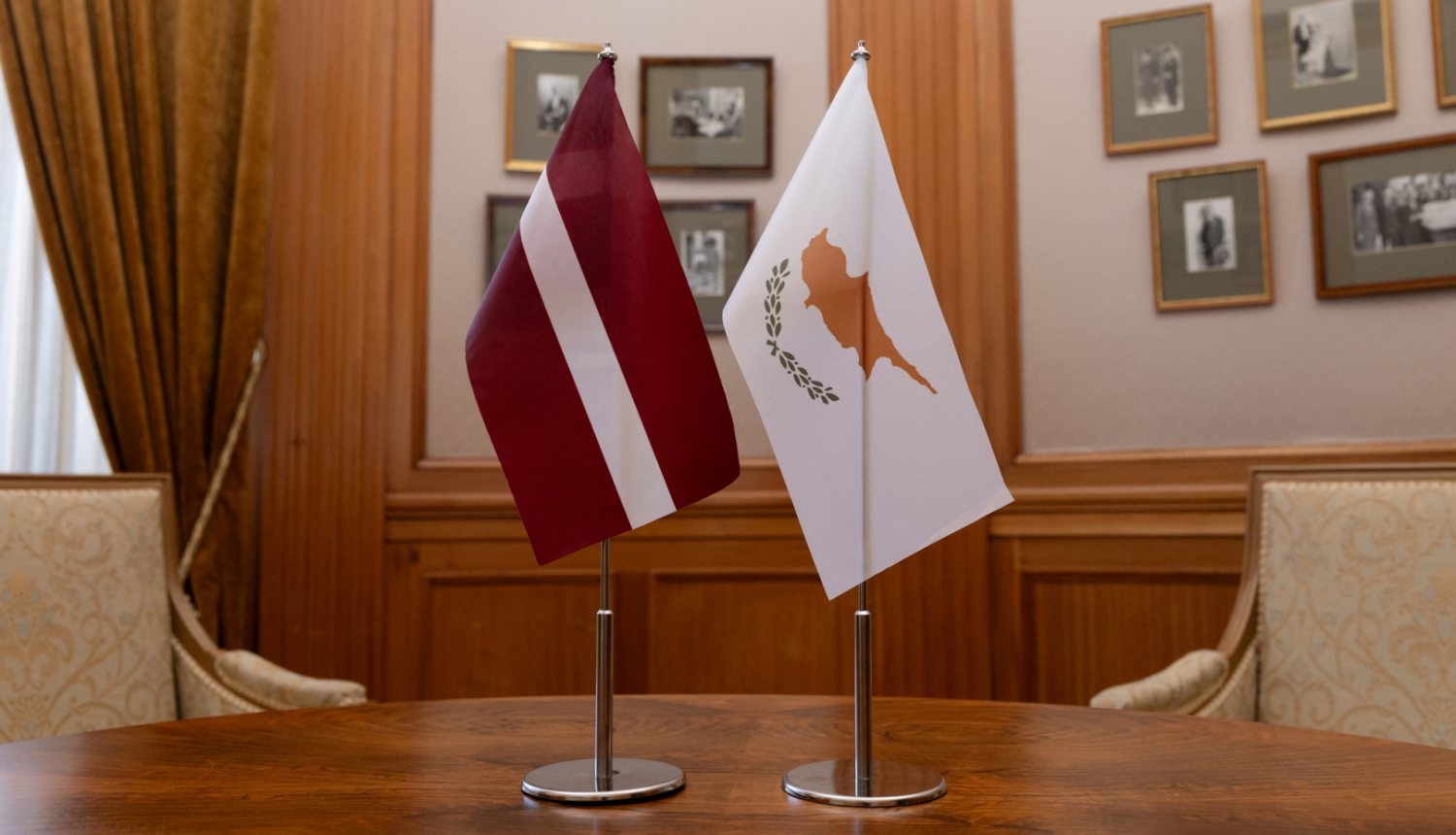 Flags of Latvia and Cyprus
