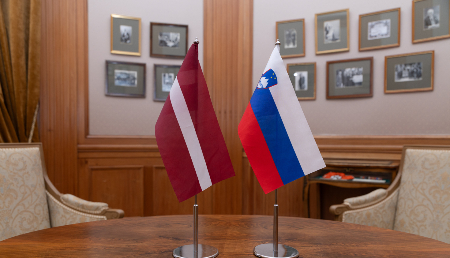 Flags of Latvia and Slovenia
