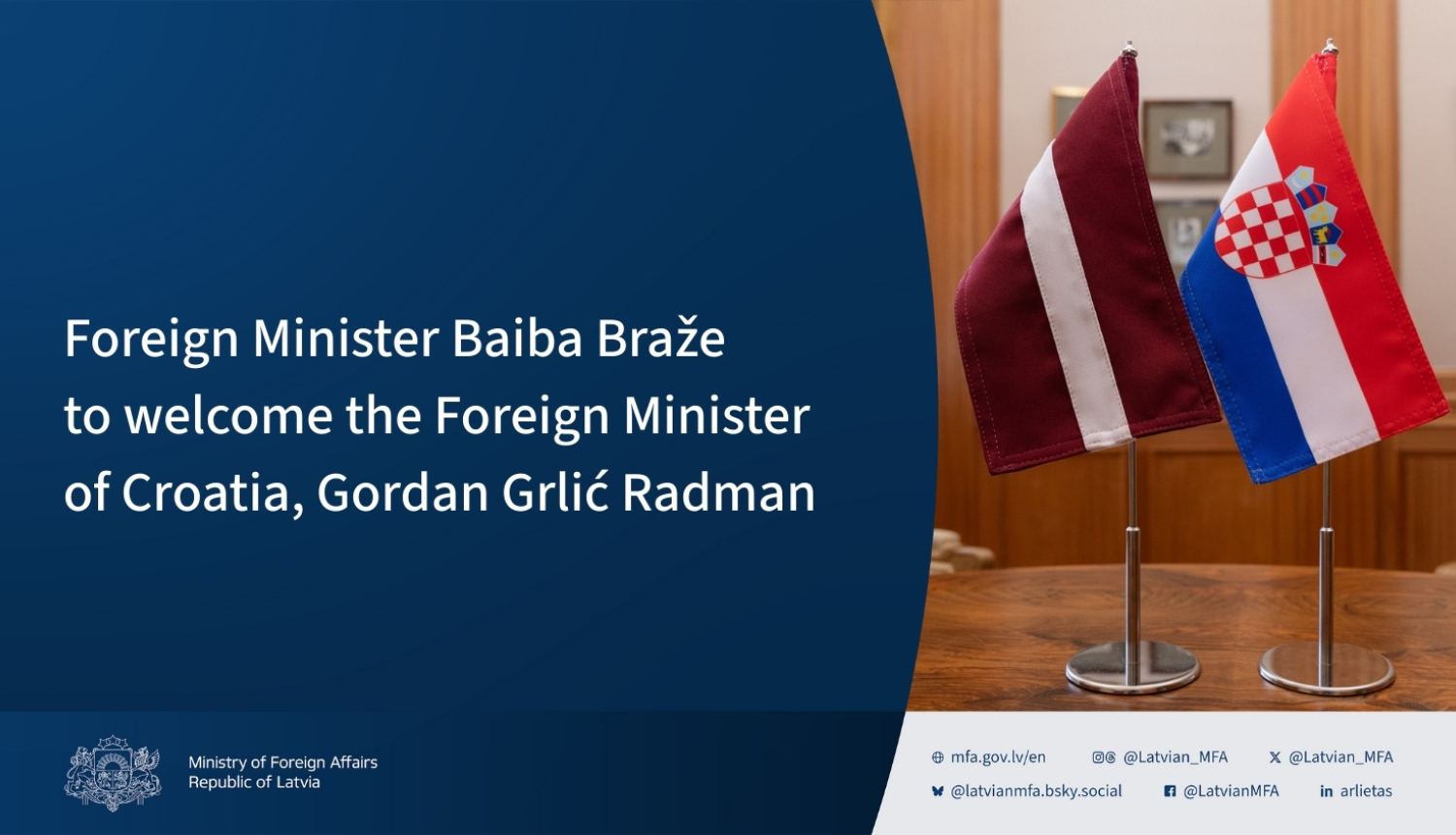 Latvian and Croatian flags