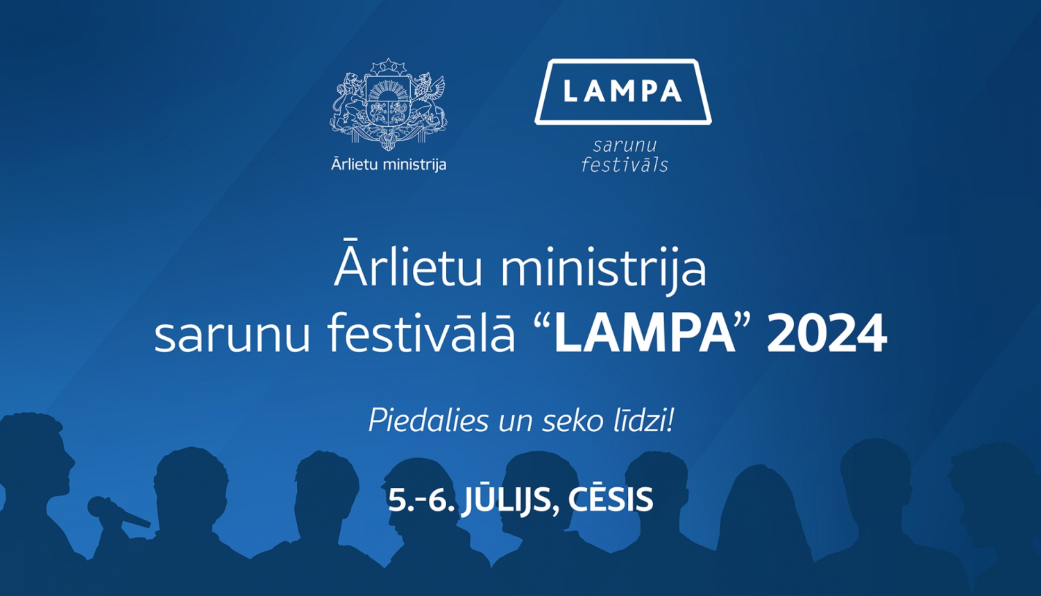 Pasākuma baneris ar saukli un attēlu