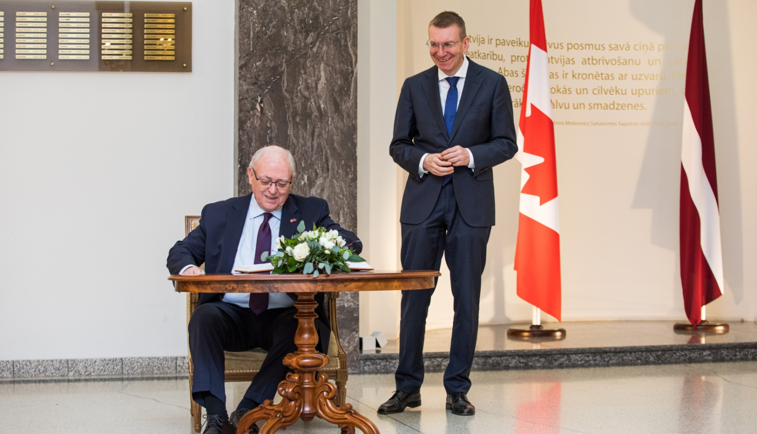 Ārlietu ministrs tiekas ar Kanādas Senāta spīkeru Džordžu Fēriju