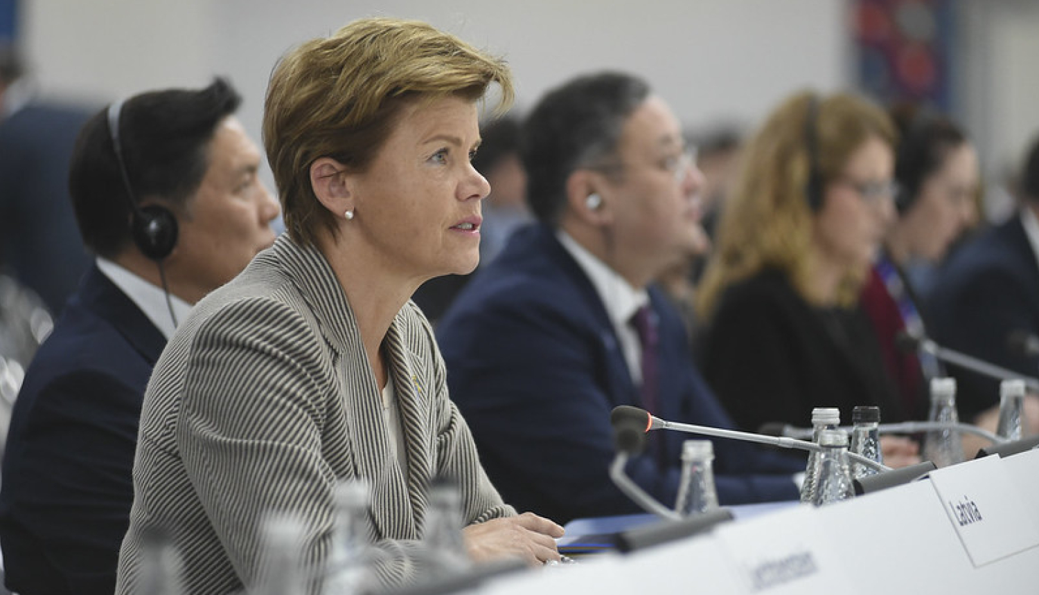 Baiba Braže uzrunā pasākuma dalībniekus