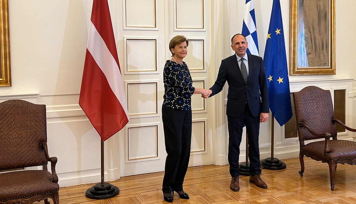 Baiba Braže un George Gerapetritis sarokojas