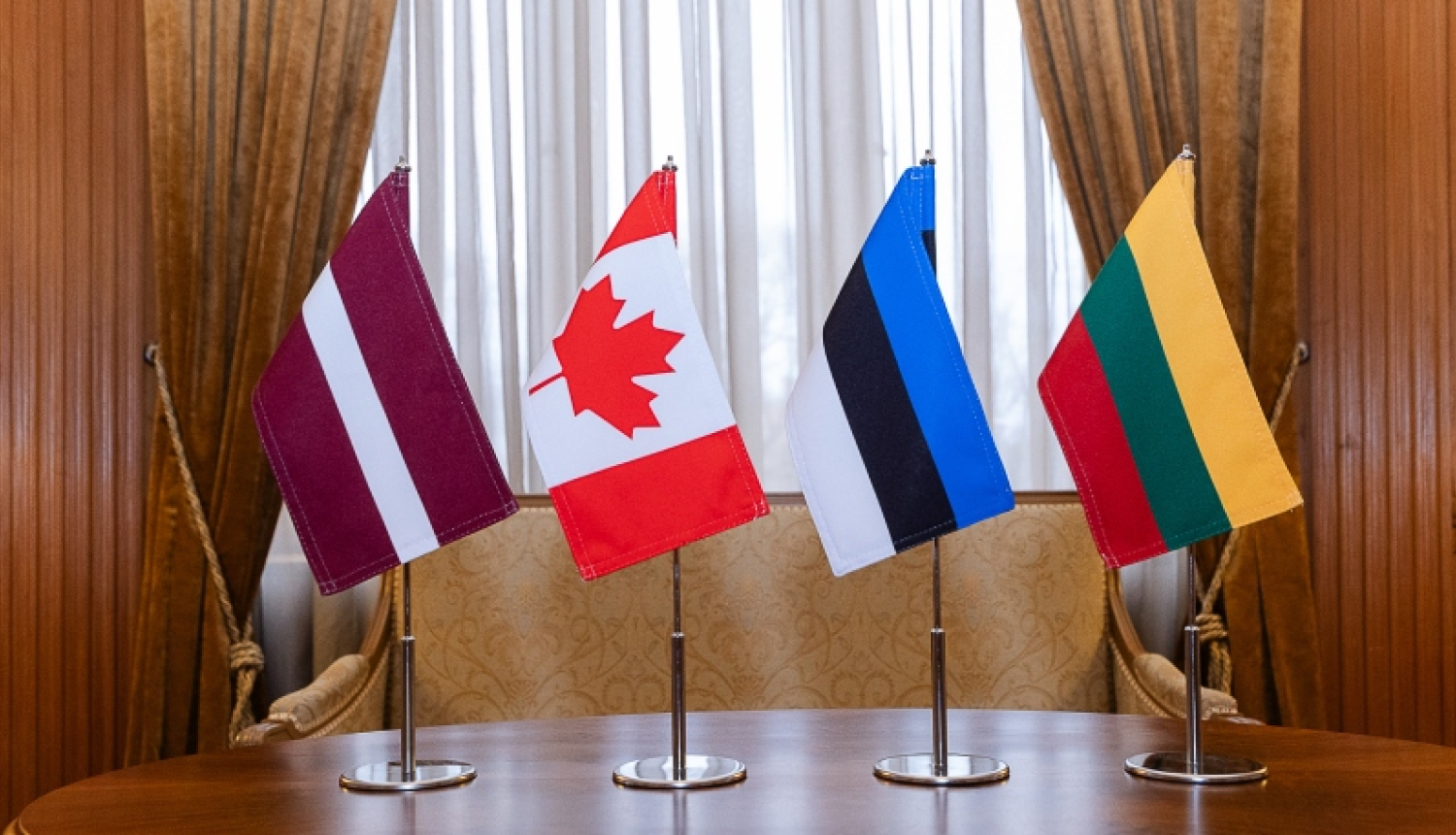 Flags of Baltic countries and Canada
