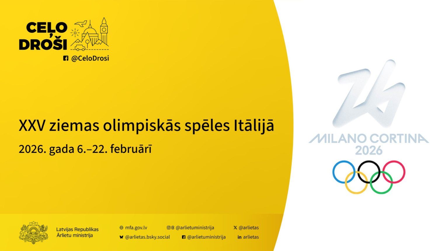 Ceļo droši uz olimpiskajām spēlēm Itālijā