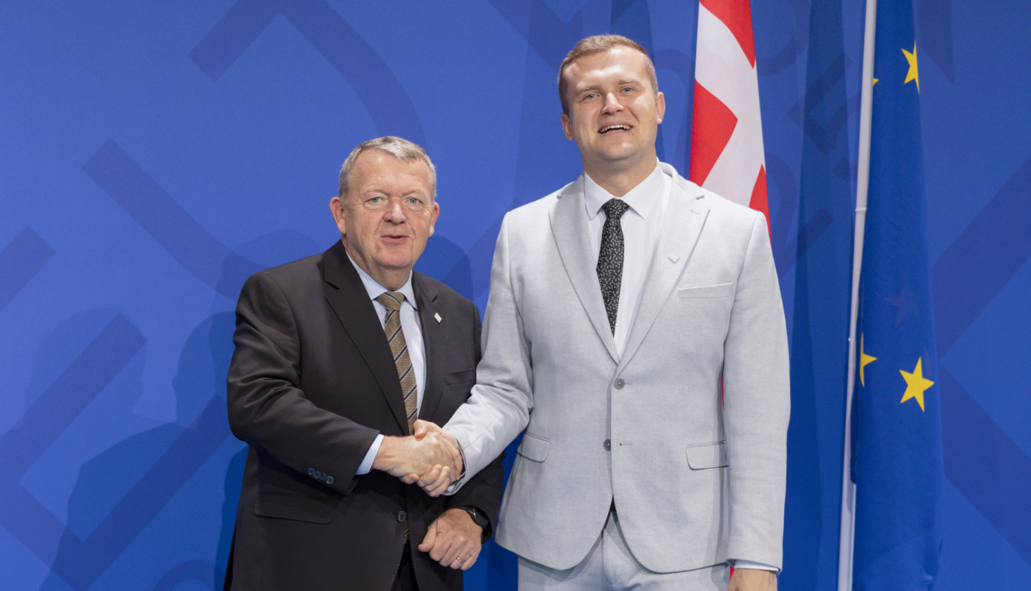 Parlamentārais sekretārs Artjoms Uršuļskis un Dānijas ārlietu ministrs Larss Leke Rasmusens