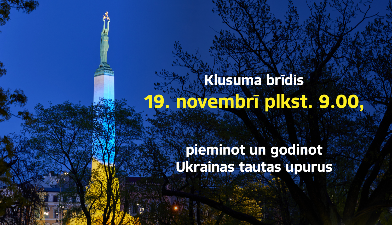 Klusuma brīdis. 2024. gada 19. novembrī plkst. 9.00, godinot Ukrainu
