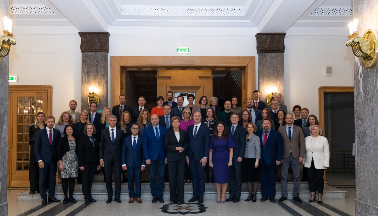 ārlietu ministre B.Braže atklāj  ekonomiskās mācības vēstniecību kolēģiem 02.10.2024.