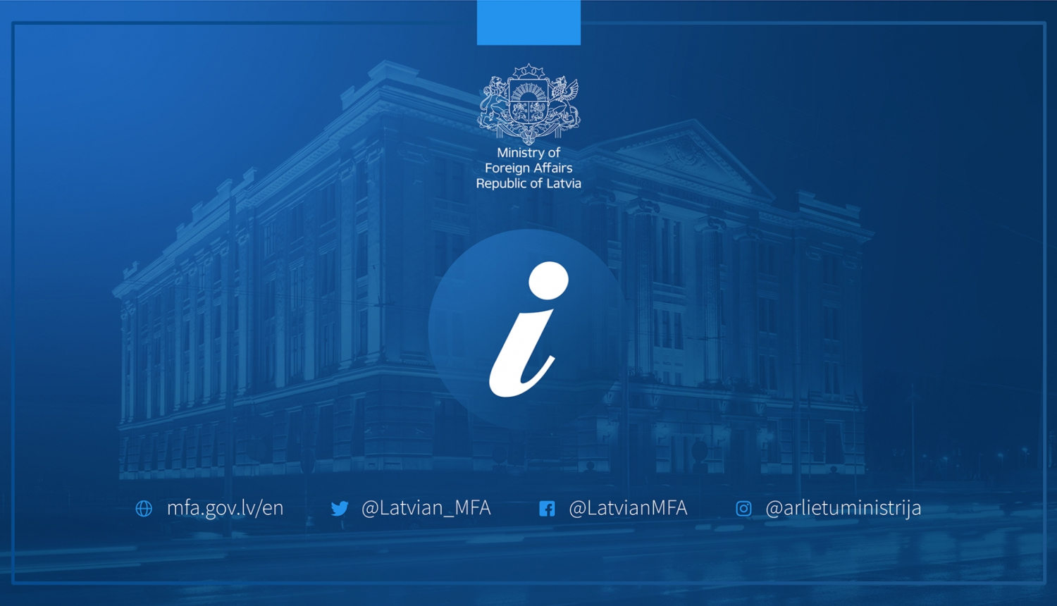 Zila informācijas zīme angliski