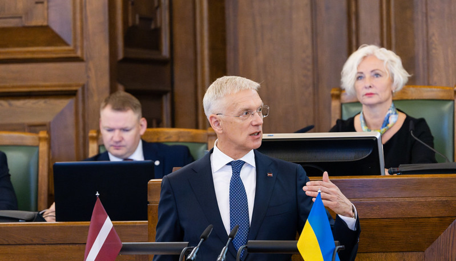 Krišjānis Kariņš Saeimas ārpolitikas debatēs