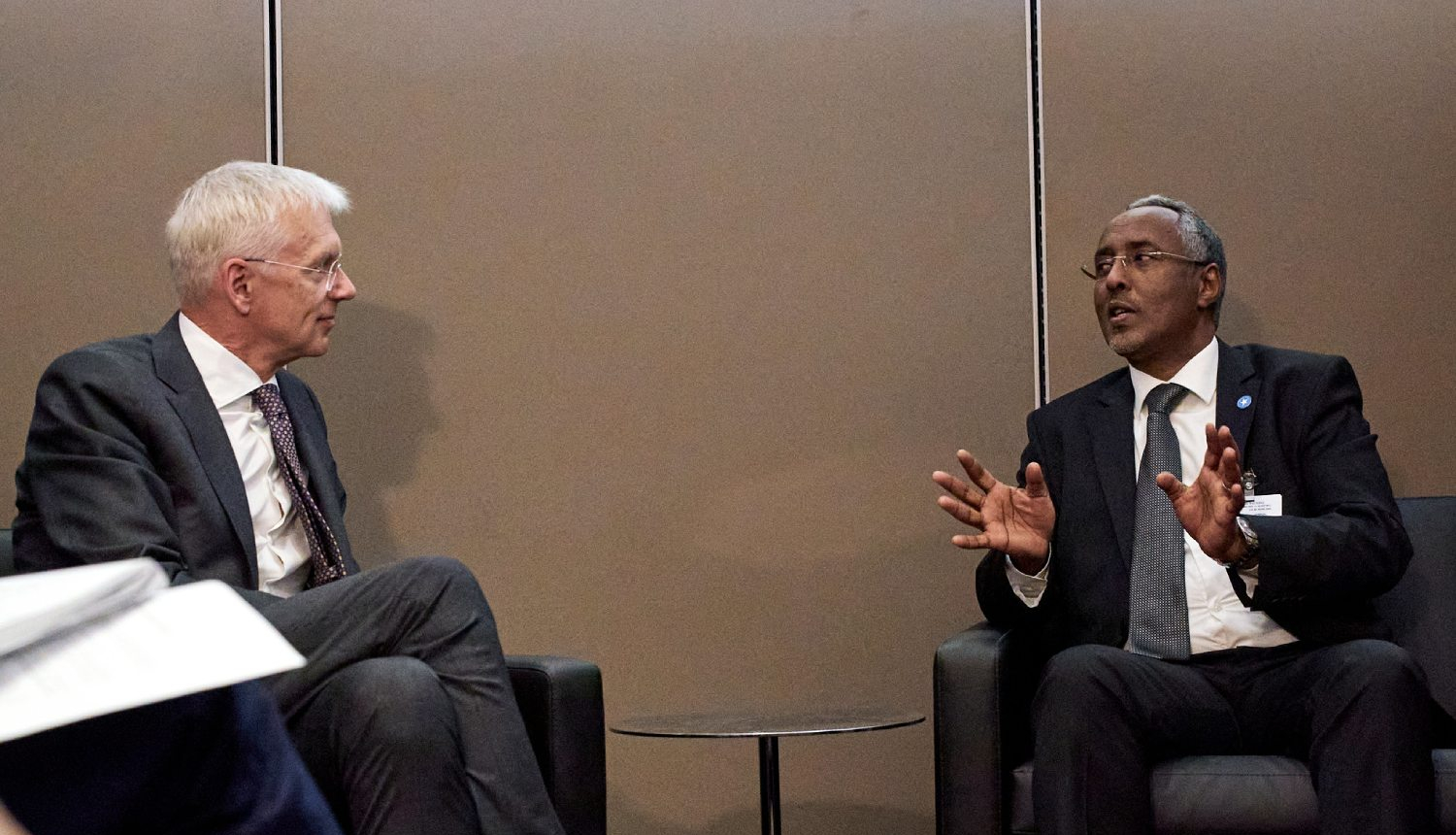 Latvijas ārlietu ministrs Krišjānis Kariņš tiekas ar Somālijas ārlietu ministru Abširu Omaru Džamu