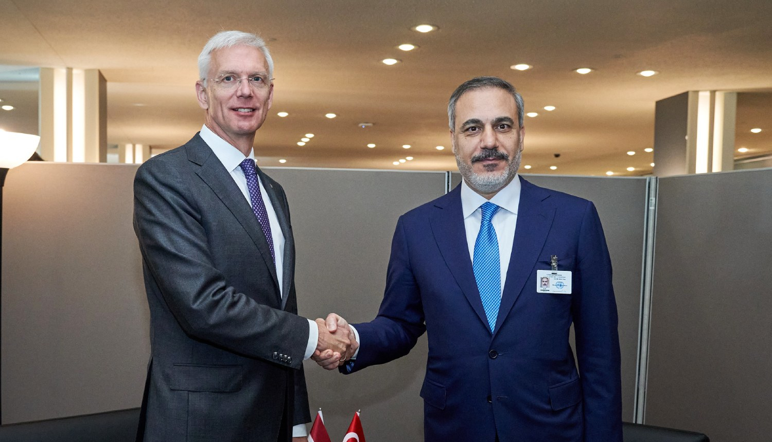 Latvijas ārlietu ministrs Krišjānis Kariņš tiekas ar Turcijas ārlietu ministru Hakanu Fidanu 