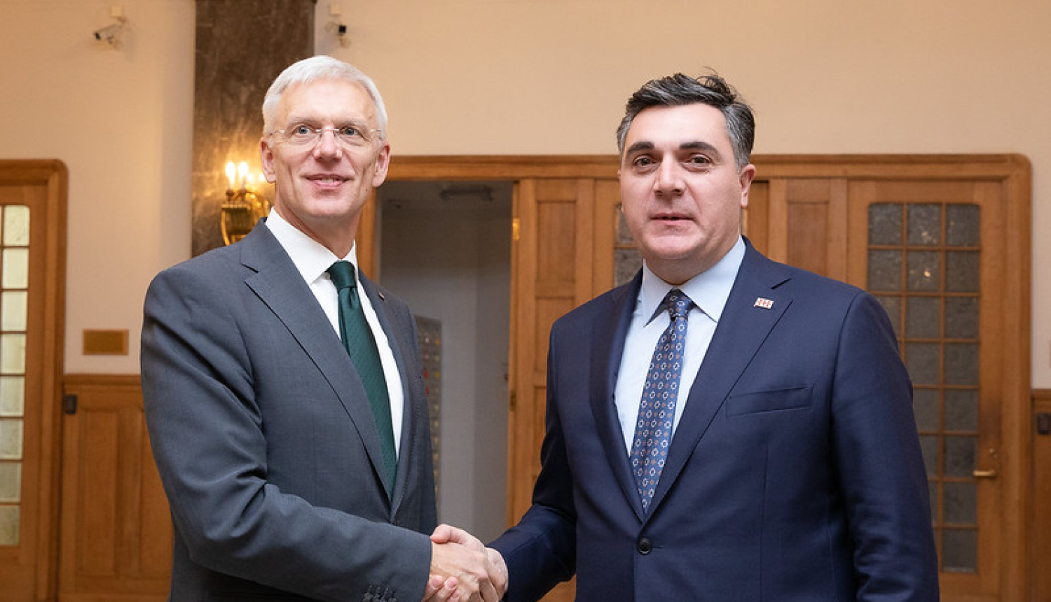 Ārlietu ministrs Krišjānis Kariņš uzņem Gruzijas ārlietu ministru Ilju Darčiašvili
