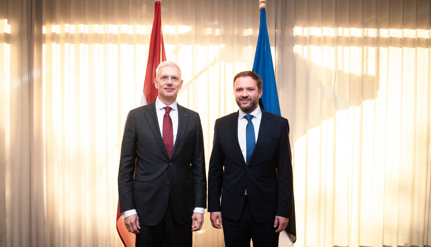 Latvijas ārlietu ministrs Krišjānis Kariņš un Igaunijas ārlietu ministrs Marguss Cahkna