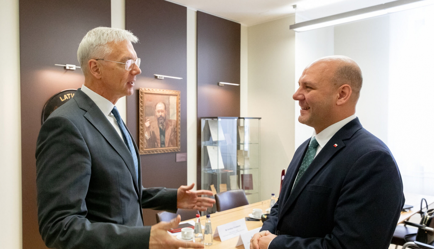 Ārlietu ministrs Krišjānis Kariņš tiekas ar Polijas ārlietu ministru Šimonu Šinkovski vel Senku (Szymon Szynkowski vel Sęk)