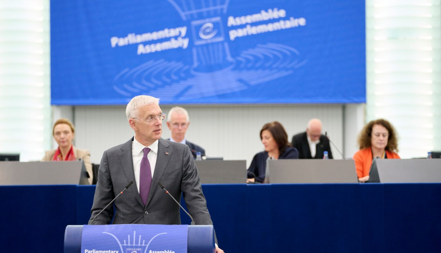 Ārlietu ministrs Krišjānis Kariņš uzrunā Eiropas Padomes Parlamentāro asambleju