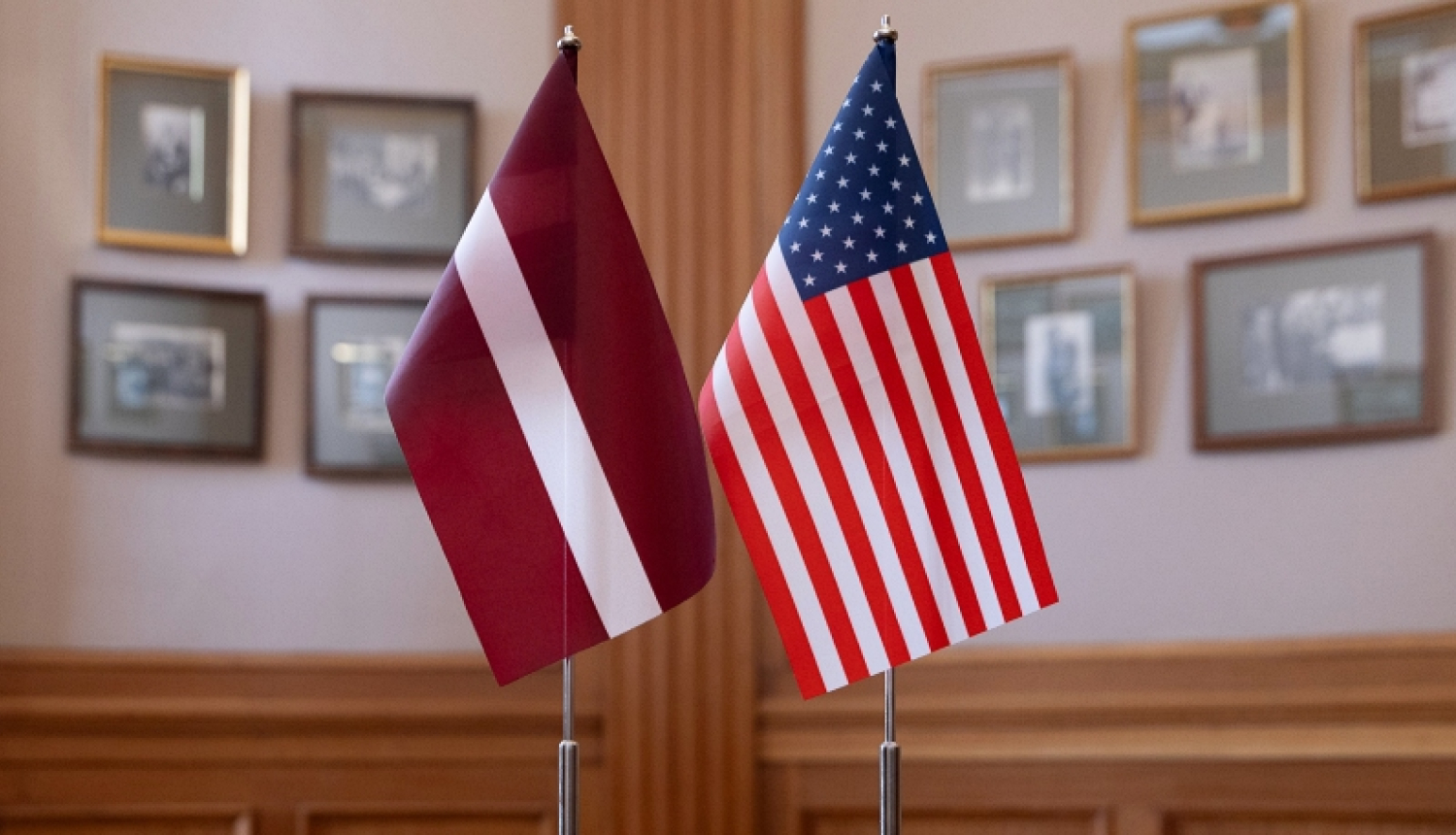 Flags of Latvia and the USA