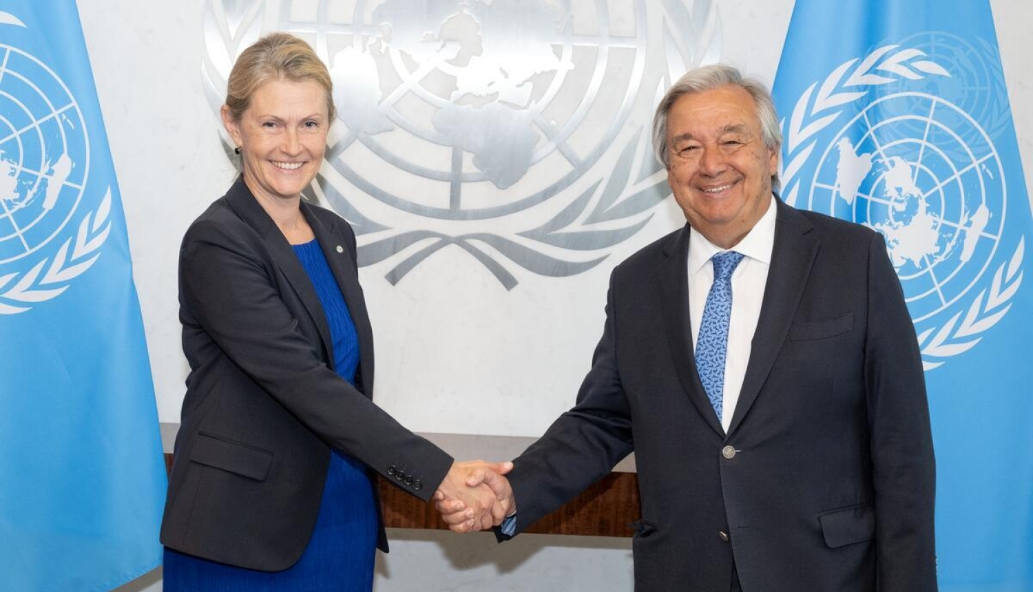 Sanita Pavļuta-Deslandes un António Guterres