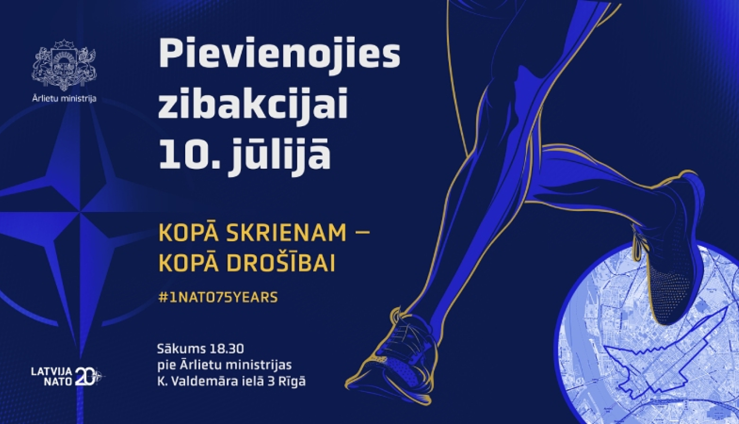 Pasākuma baneris ar saukli un attēlu