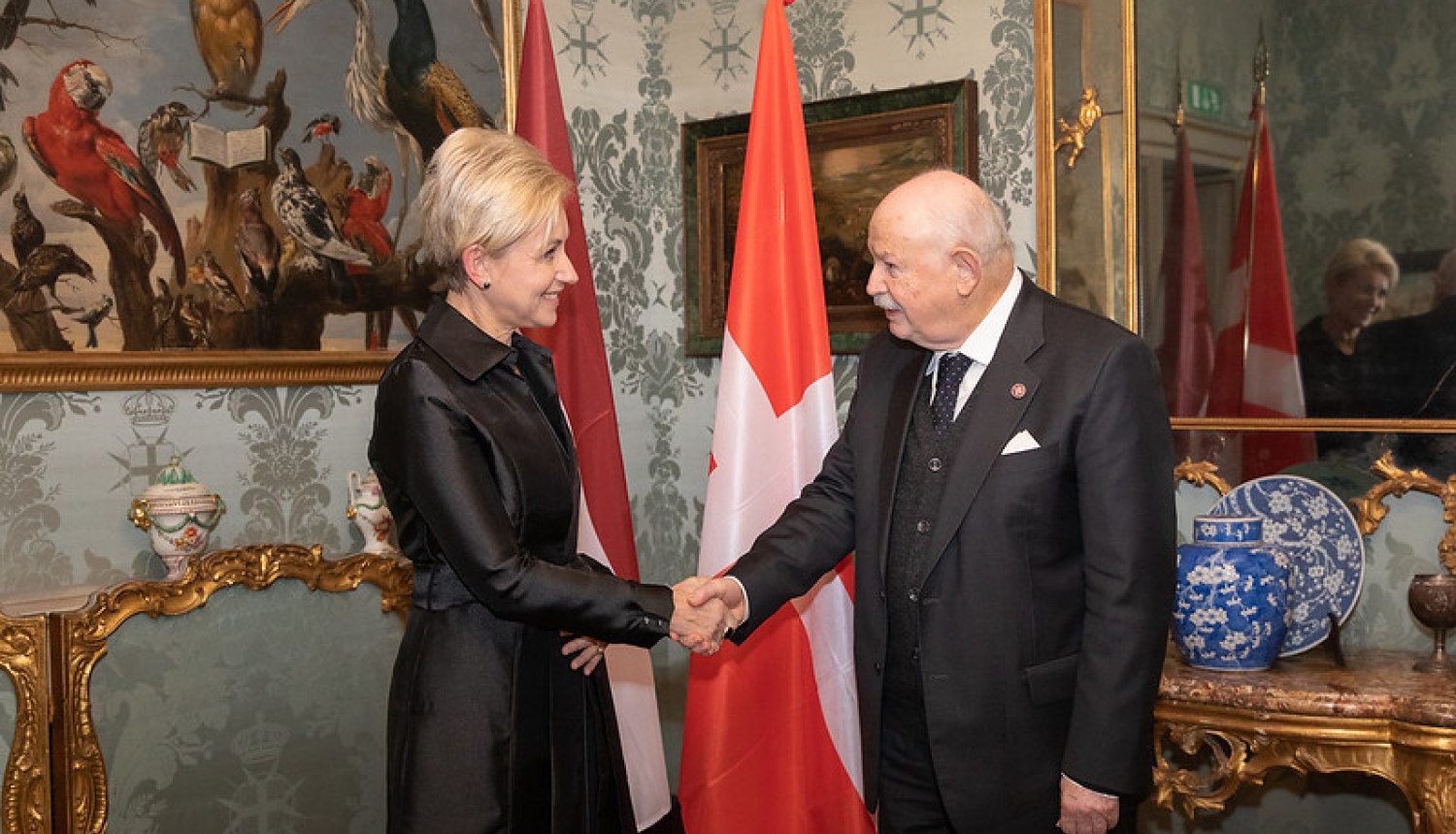 Latvian Ambassador Elita Kuzma presents her credentials to the Prince and Grand Master of the Sovereign Military Hospitaller Order of Malta